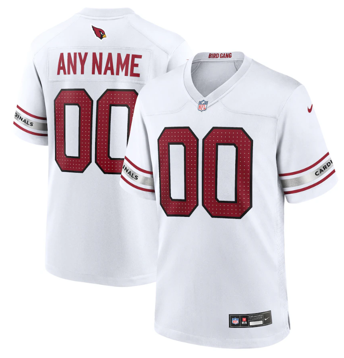 Men's Arizona Cardinals Custom White Stitched Game Football Jersey